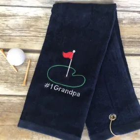 #1 Grandpa Golf Towel