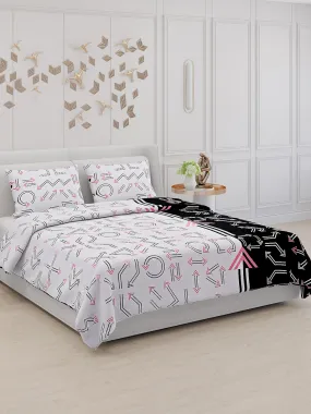 110 GSM Polyester Double Bed Bedsheet with 2 Pillow Covers