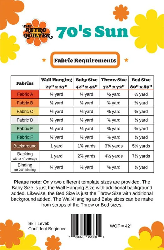 70's Sun Quilt Pattern