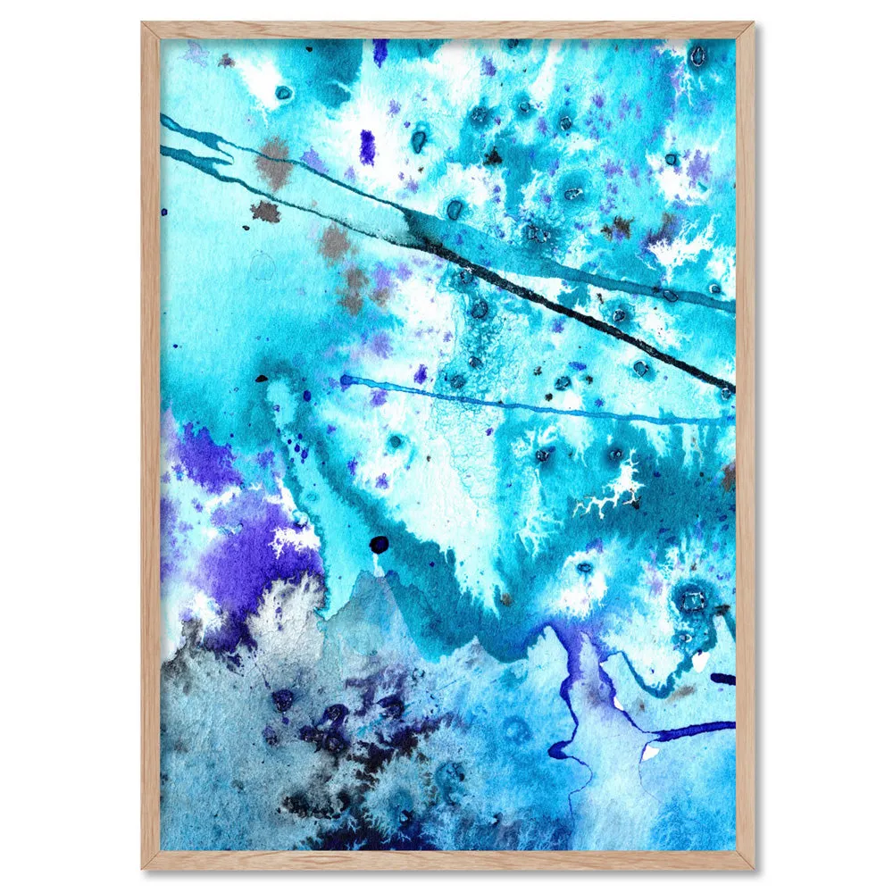 Abstract Watercolour Into the Blue I- Art Print