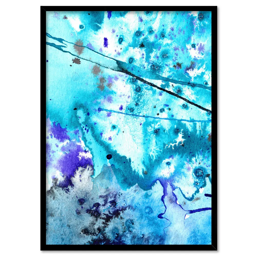 Abstract Watercolour Into the Blue I- Art Print