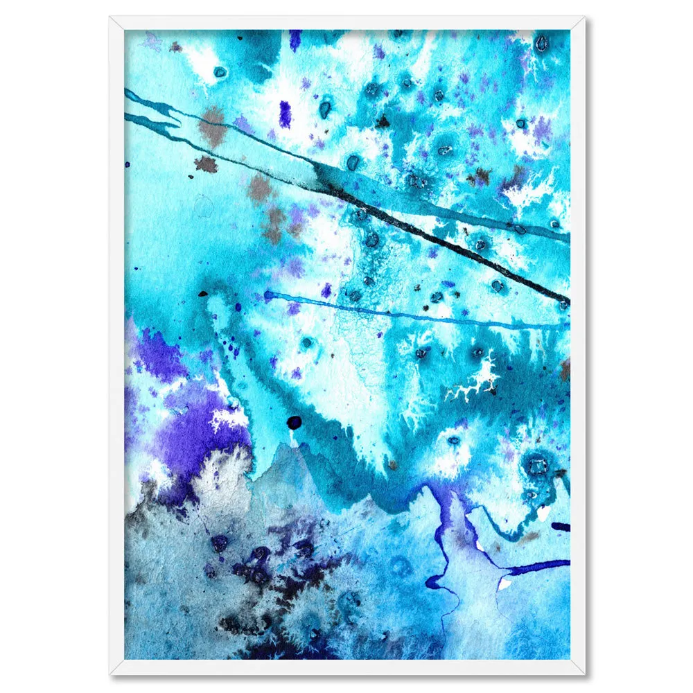 Abstract Watercolour Into the Blue I- Art Print