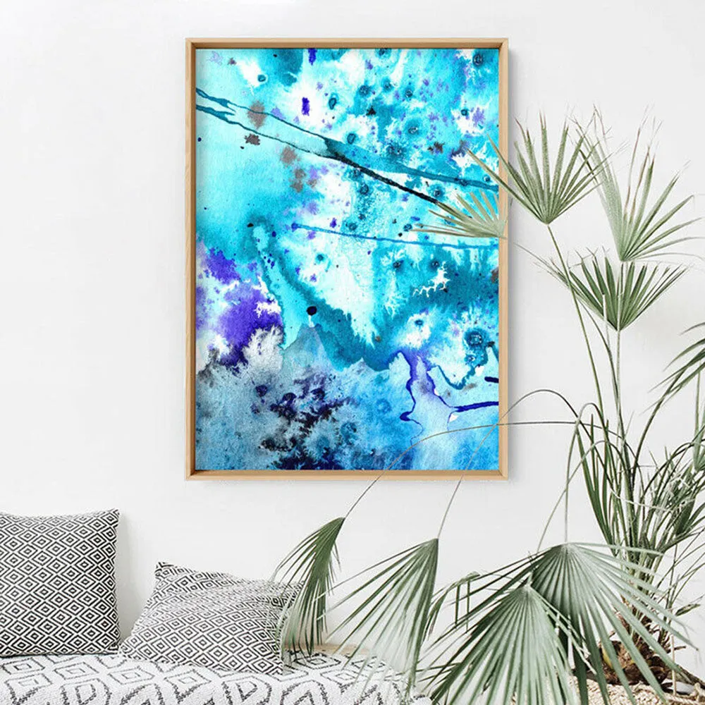 Abstract Watercolour Into the Blue I- Art Print