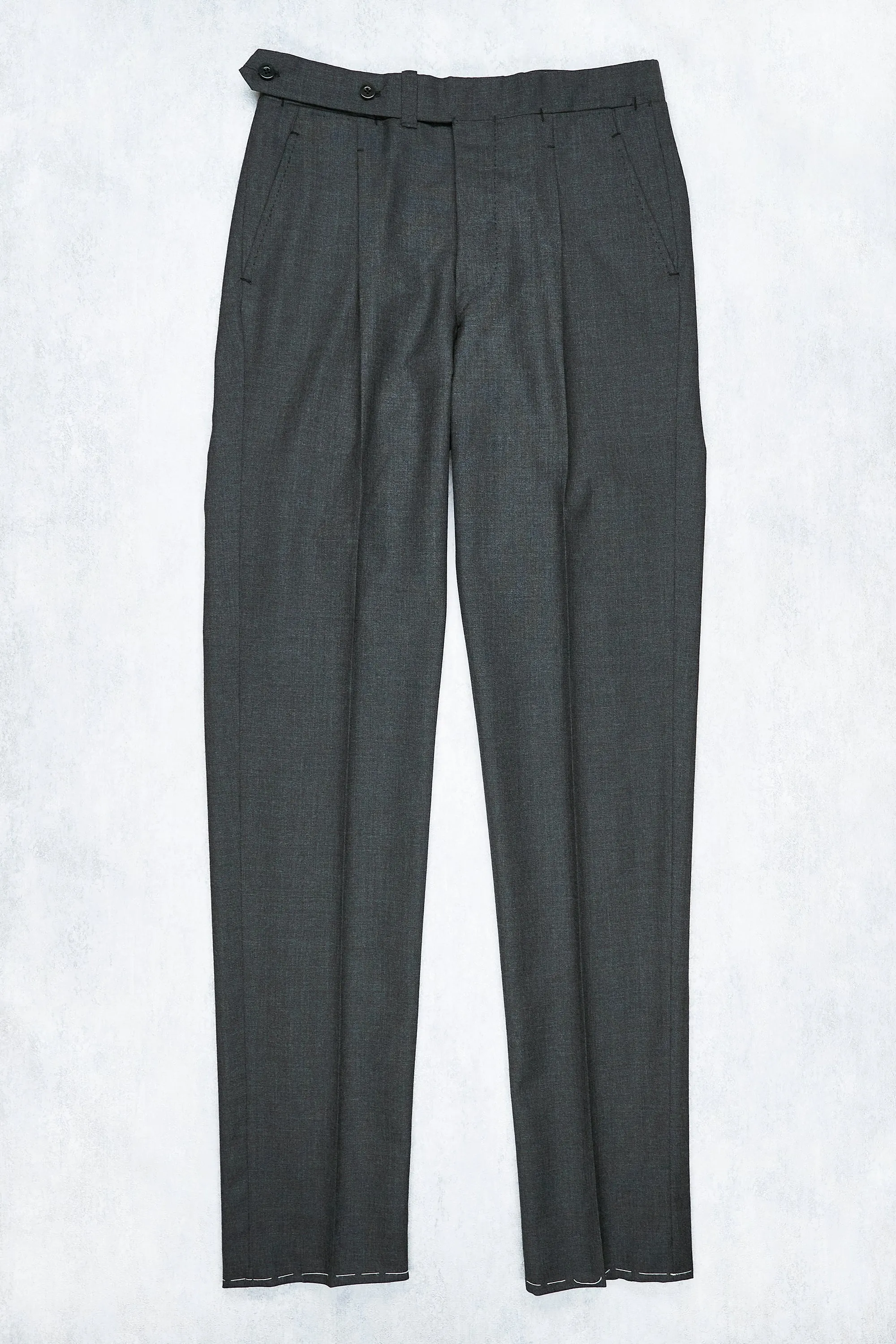 Ambrosi H&S 3321044 (337051) Charcoal High-twist Wool Trousers