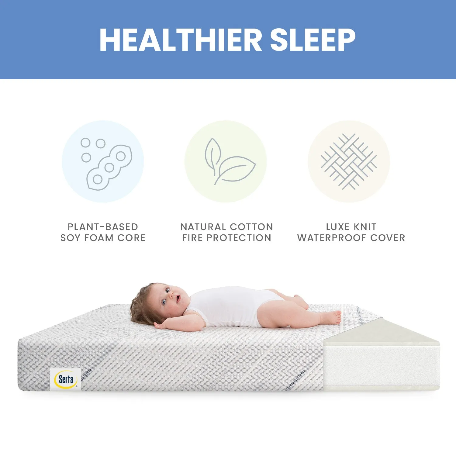 Angel Whispers Dual Sided Baby Crib Mattress and Toddler Mattress