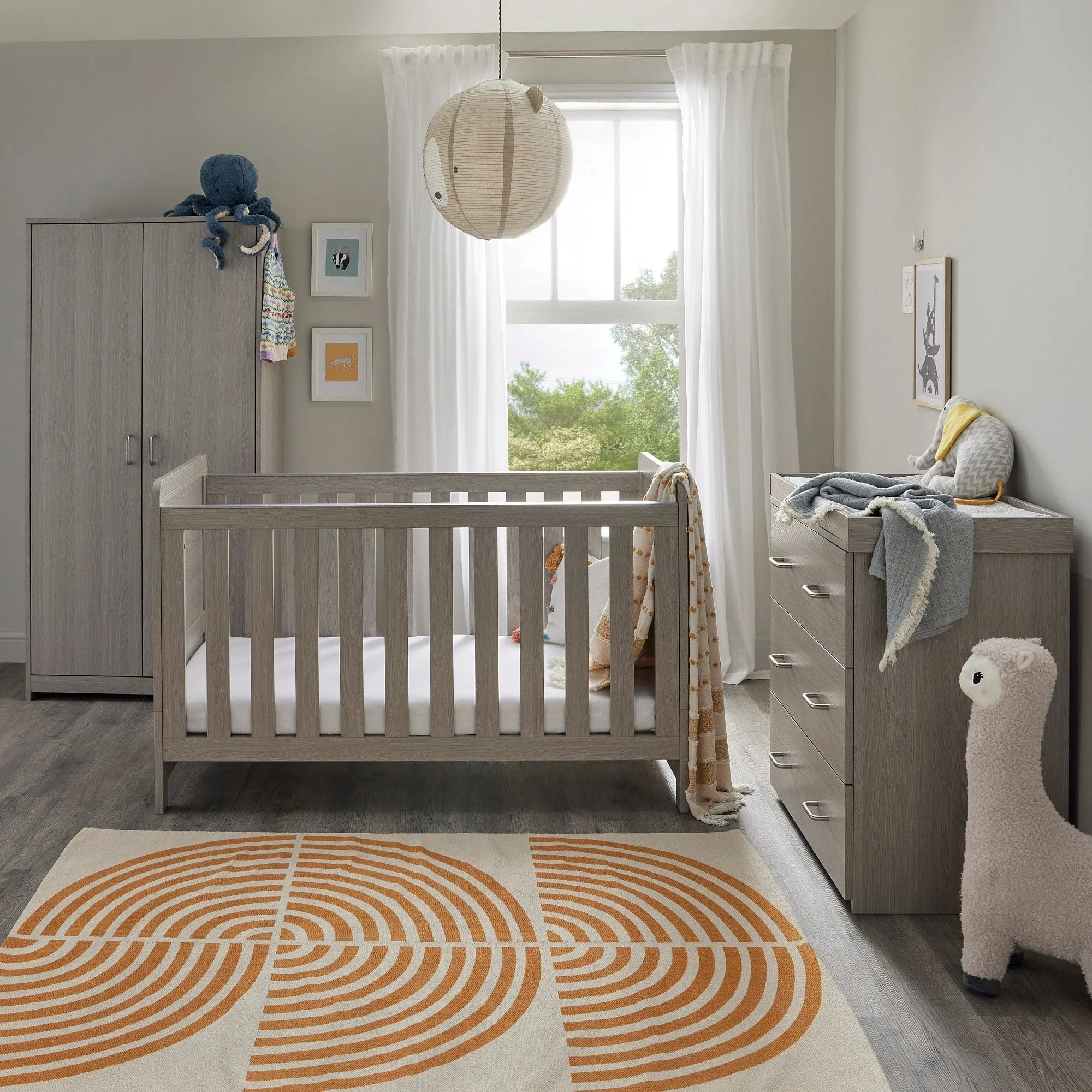 Babymore Caro 3 Piece Room Set - Grey Wash