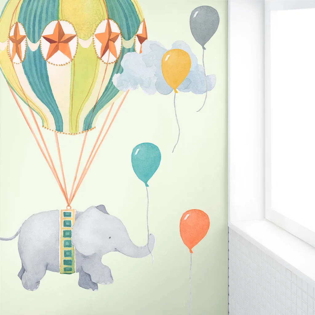 Balloon Elephant Wall Decal Set - Neutral