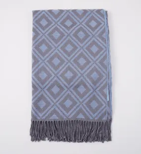 Battisti Diamond Jacquard Wool Throw Blanket