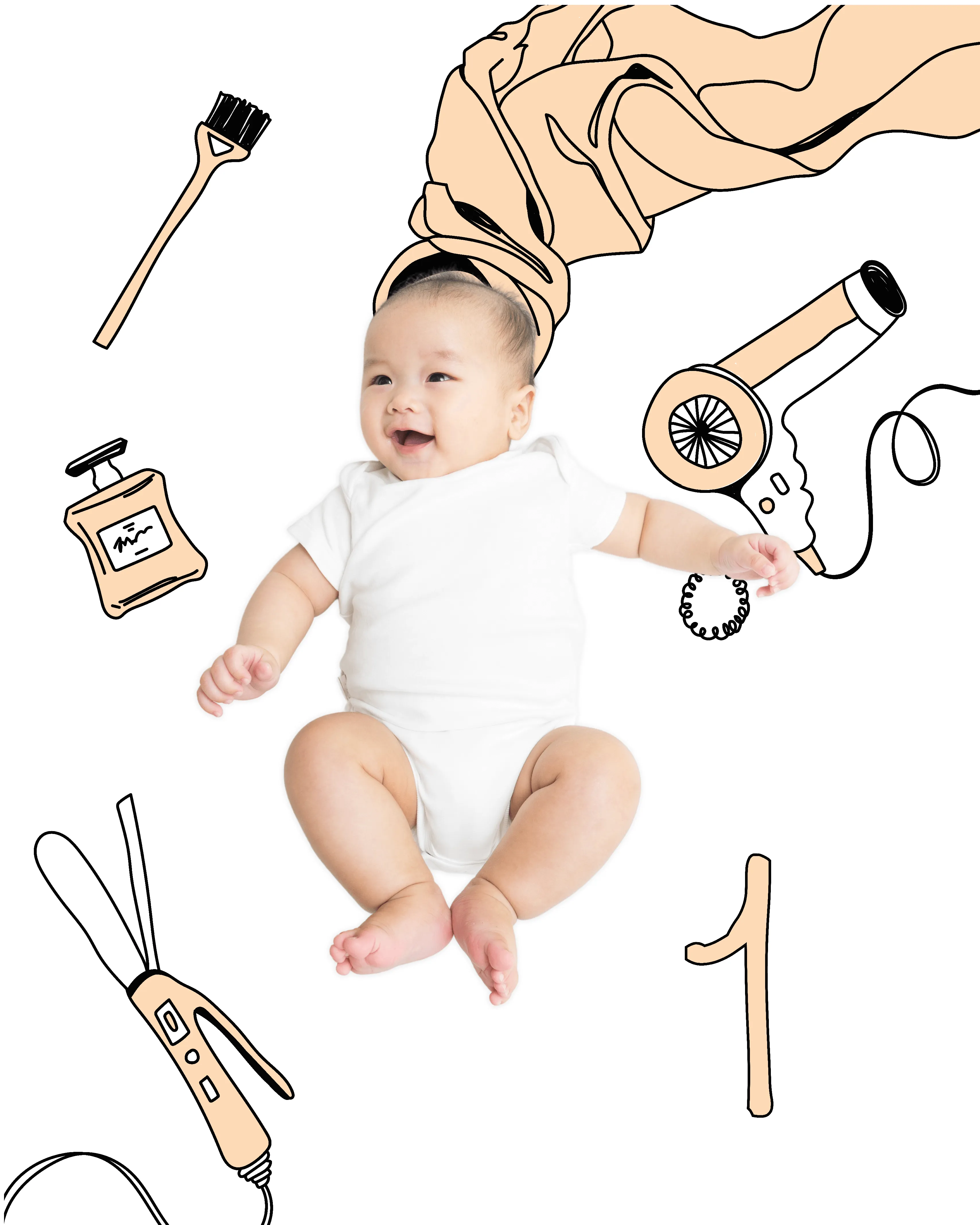 Beauty Shop Sketch Baby Photo Backdrop Background Illustration Monthly Pictures Milestone Backdrop