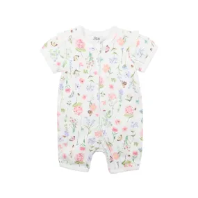 Bebe Baby Peggy SS Zip Romper - Peggy Print