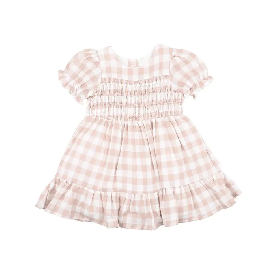 Bebe Baby Quinn Check Dress with Shirring - Quinn Check