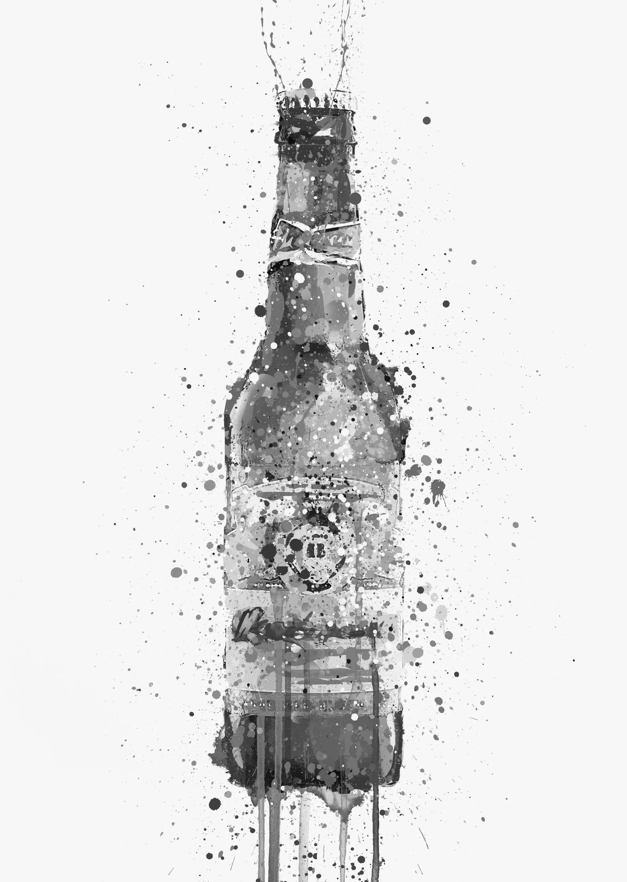 Beer Bottle Wall Art Print 'Amber' (Grey Edition)