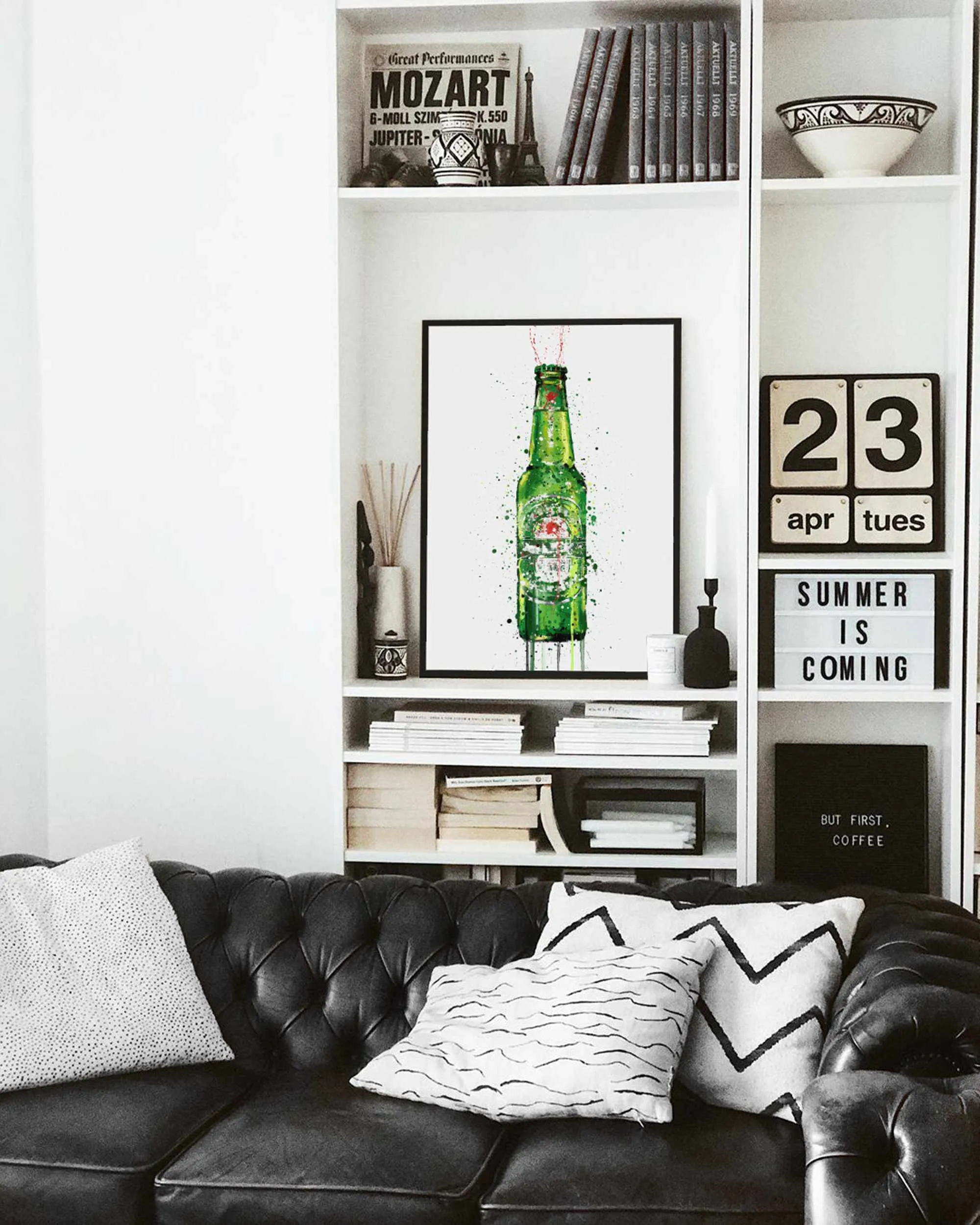 Beer Bottle Wall Art Print 'Malachite'