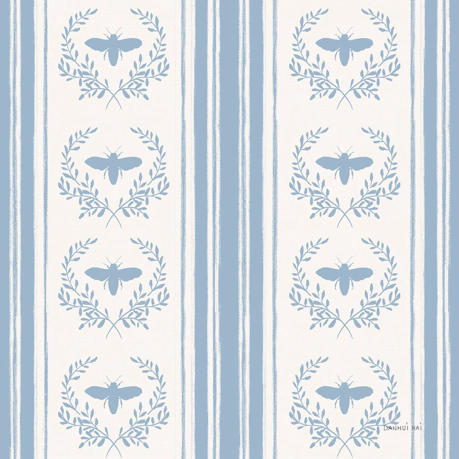 Bees and Blooms Pattern Styel F, Wallpaper