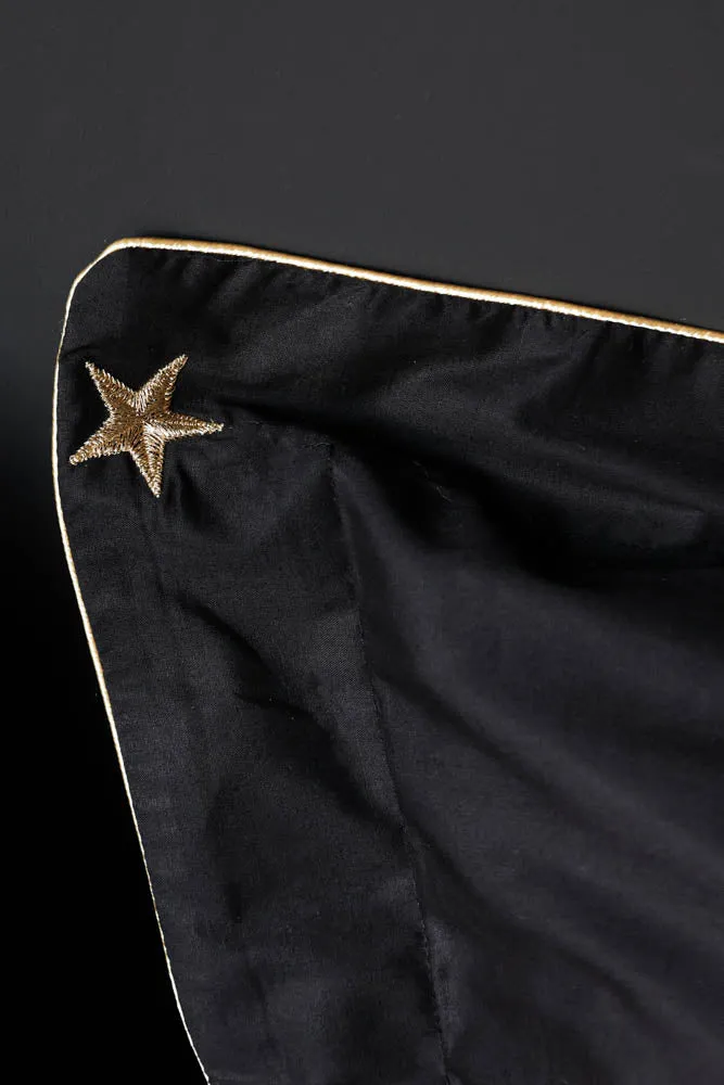 Black Falling Star Duvet Cover and Pillow Case Set - Four Sizes Available -