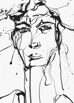 Black Ink Portrait Art Print (2)