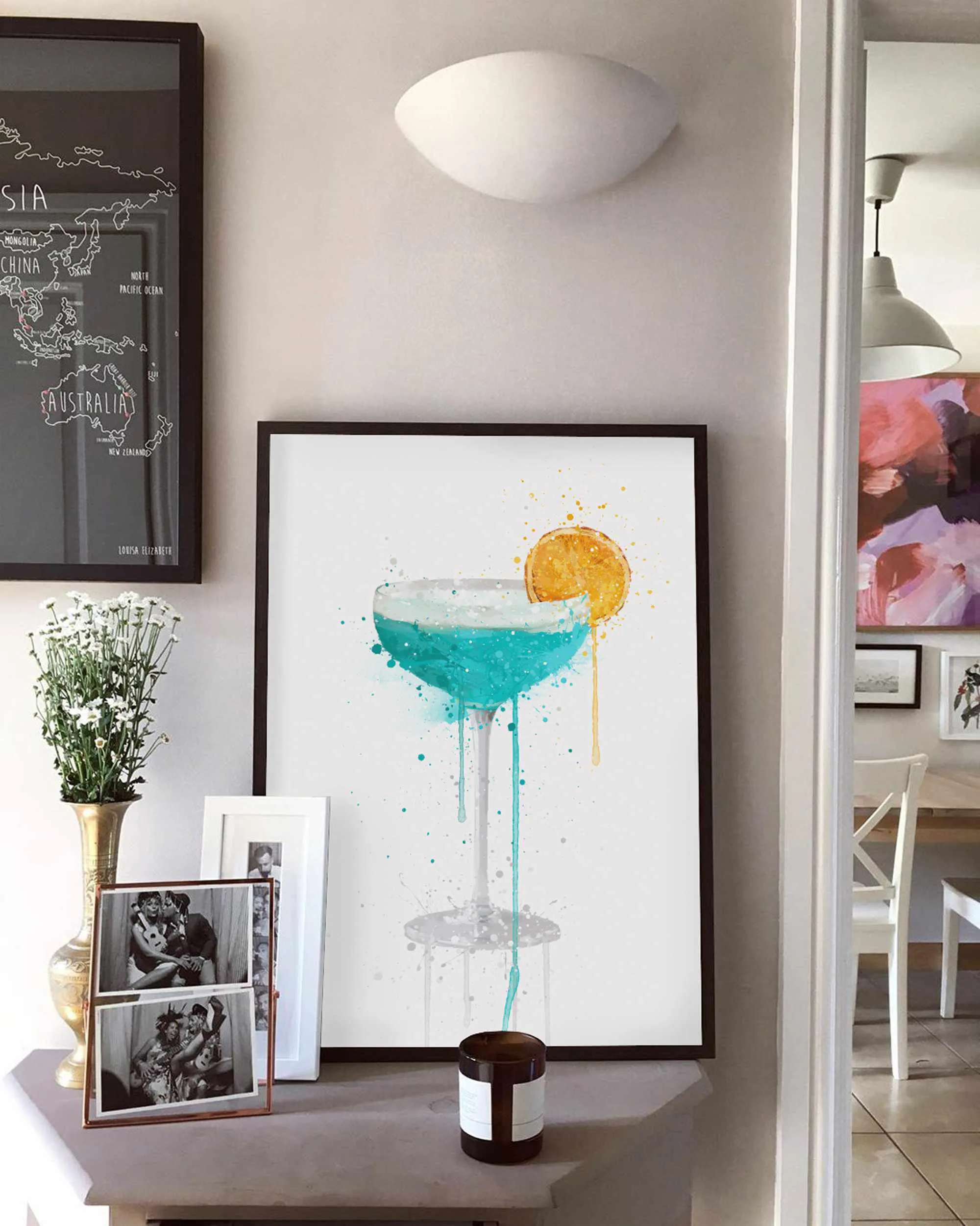 Blue Lagoon ‘Coupe’ Cocktail Wall Art Print