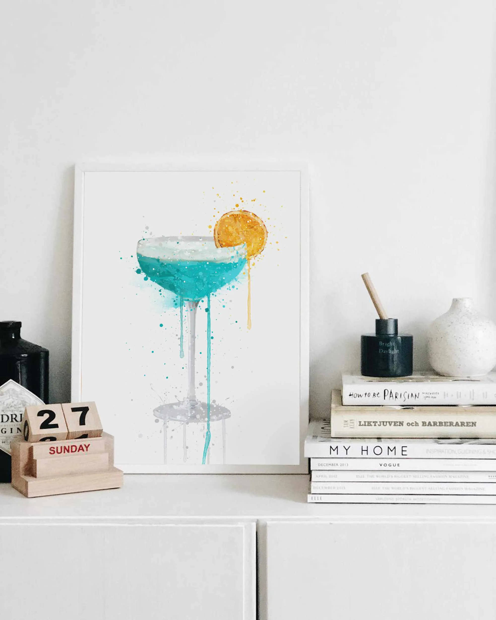 Blue Lagoon ‘Coupe’ Cocktail Wall Art Print