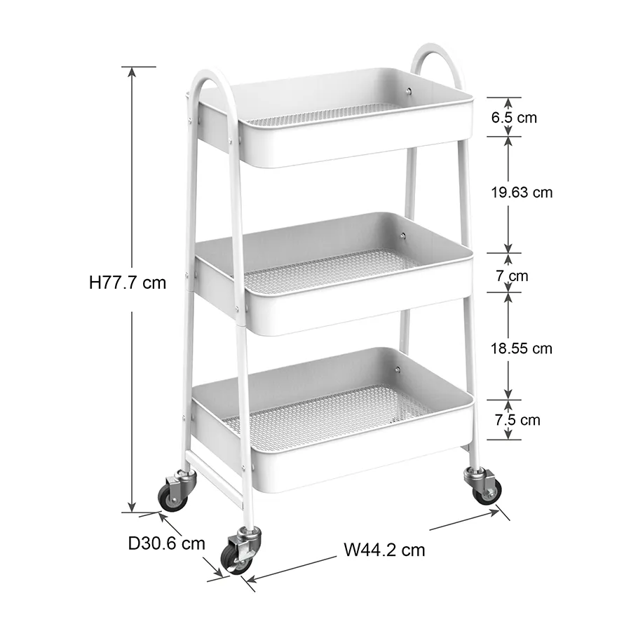 Bryson 3 Tier Rolling Cart