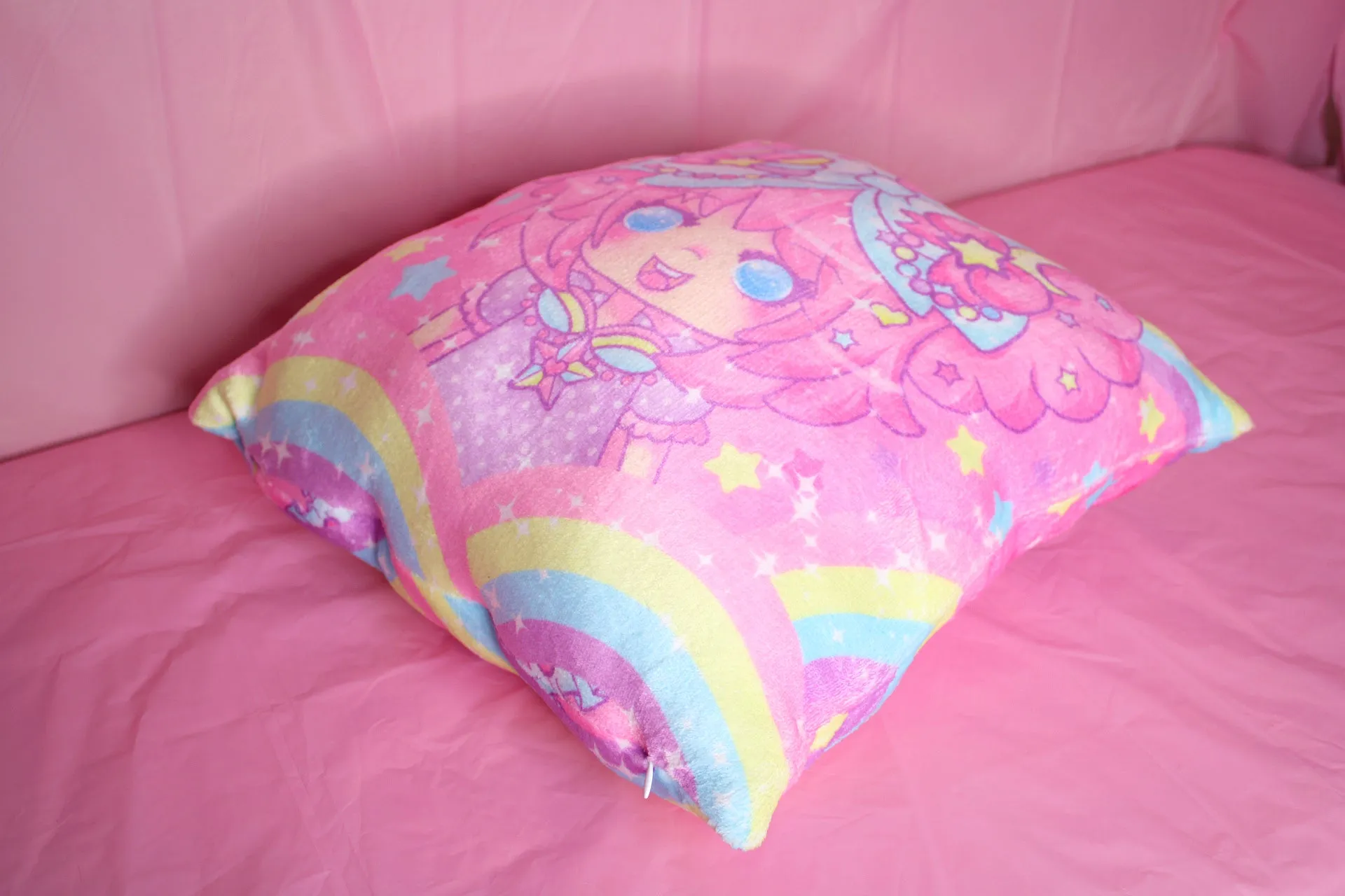 Bubbles Rainbow Land Soft Plush Fleece Throw Pillow (Double Sided)