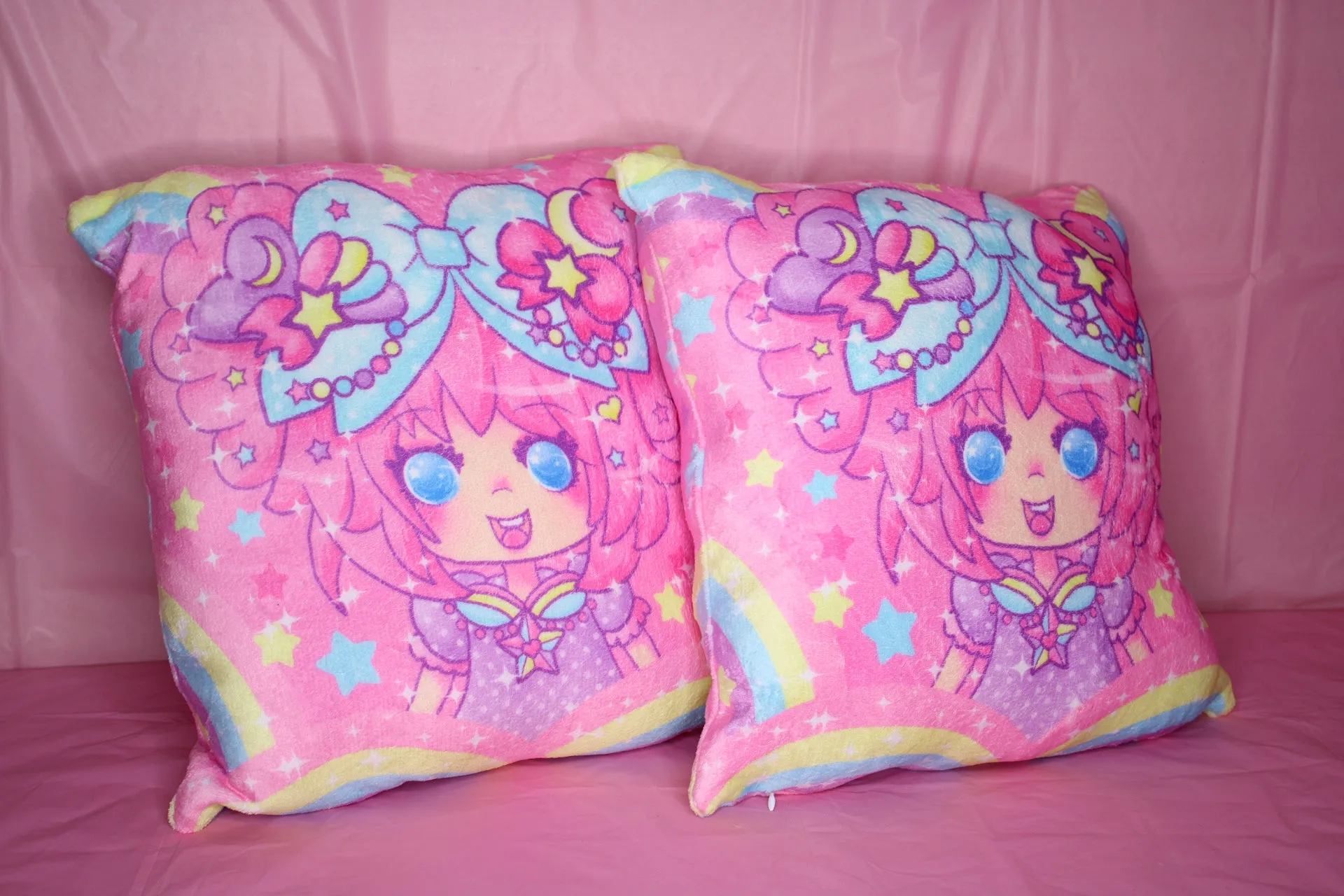 Bubbles Rainbow Land Soft Plush Fleece Throw Pillow (Double Sided)