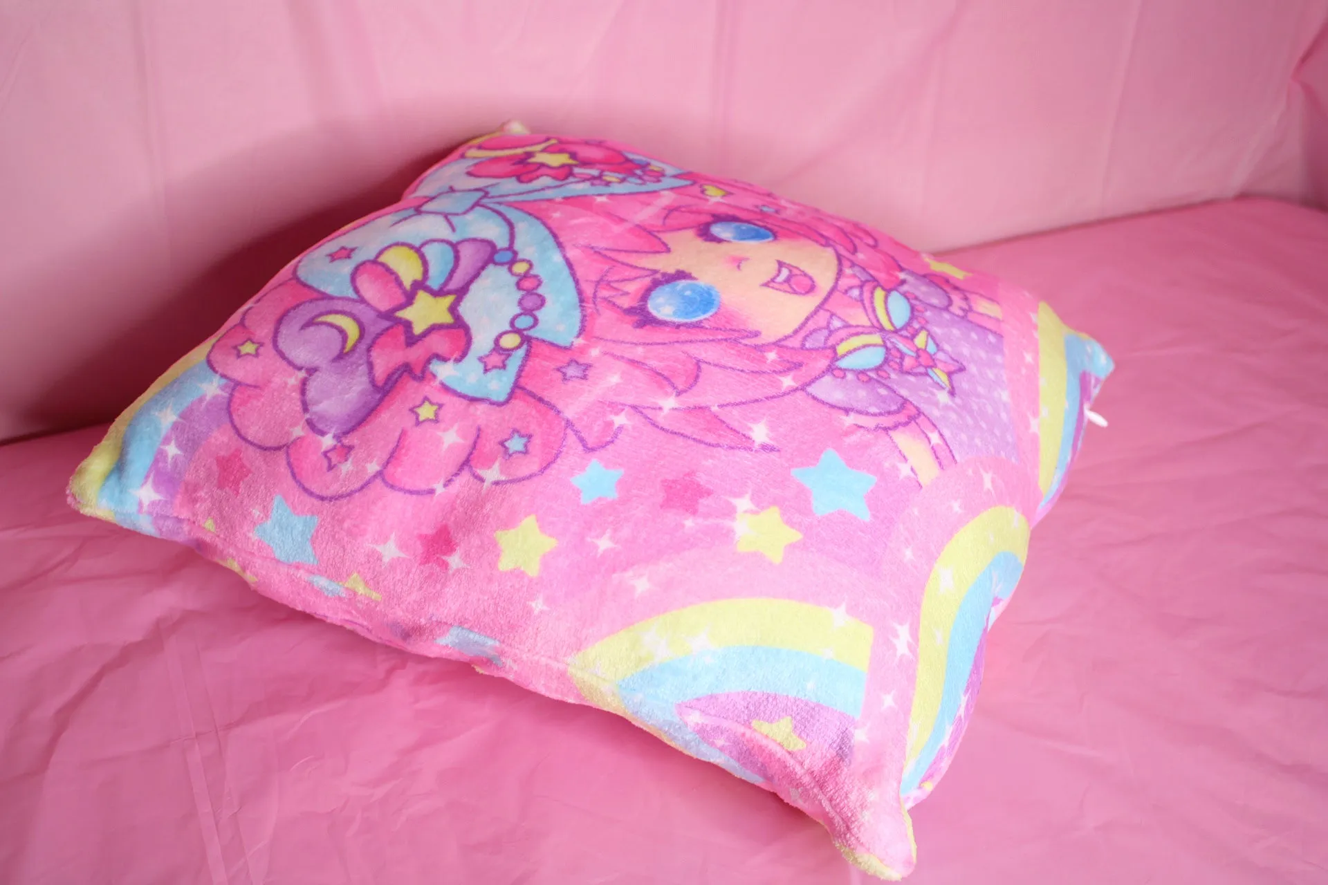 Bubbles Rainbow Land Soft Plush Fleece Throw Pillow (Double Sided)