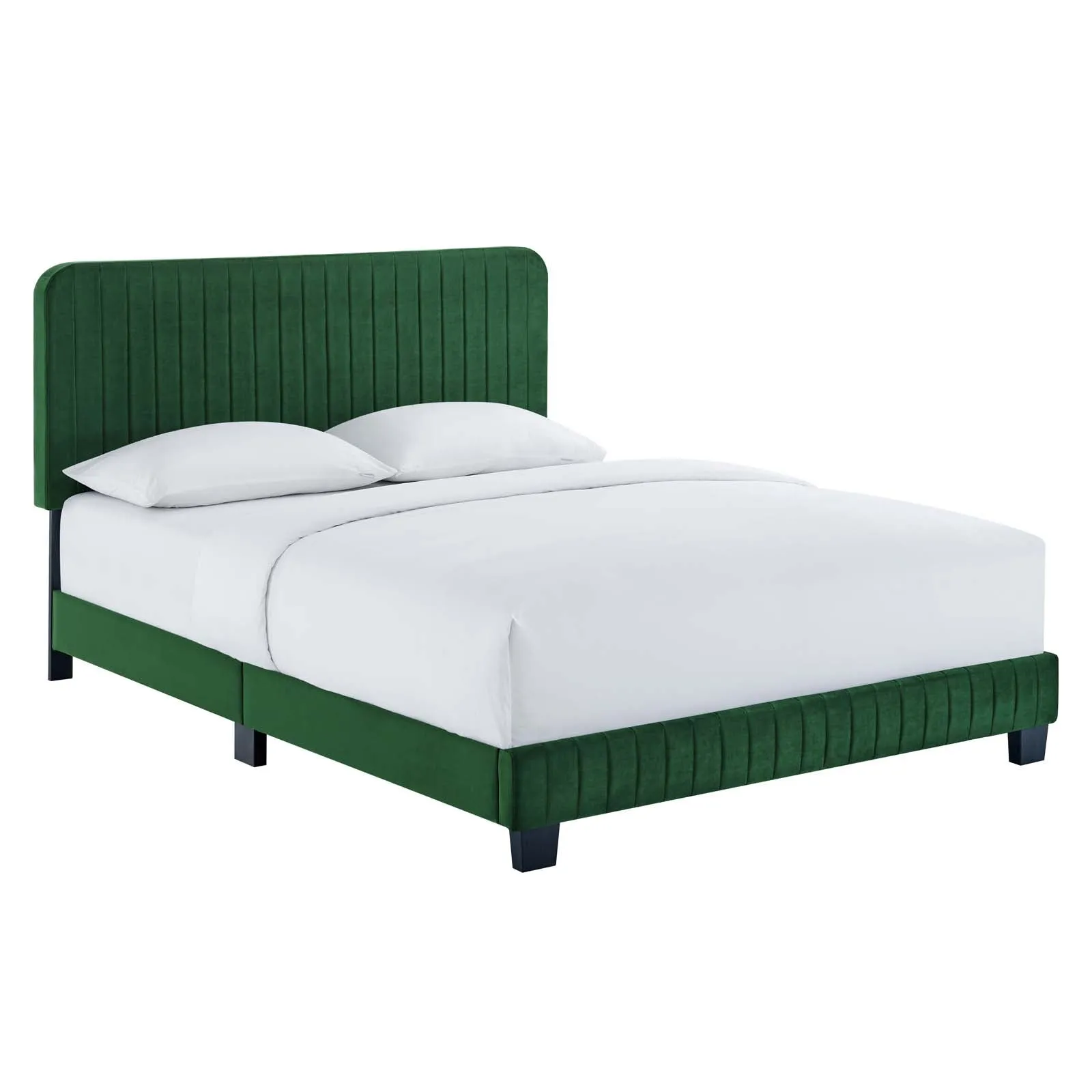 Celine Channel Tufted Performance Velvet Platform Bed