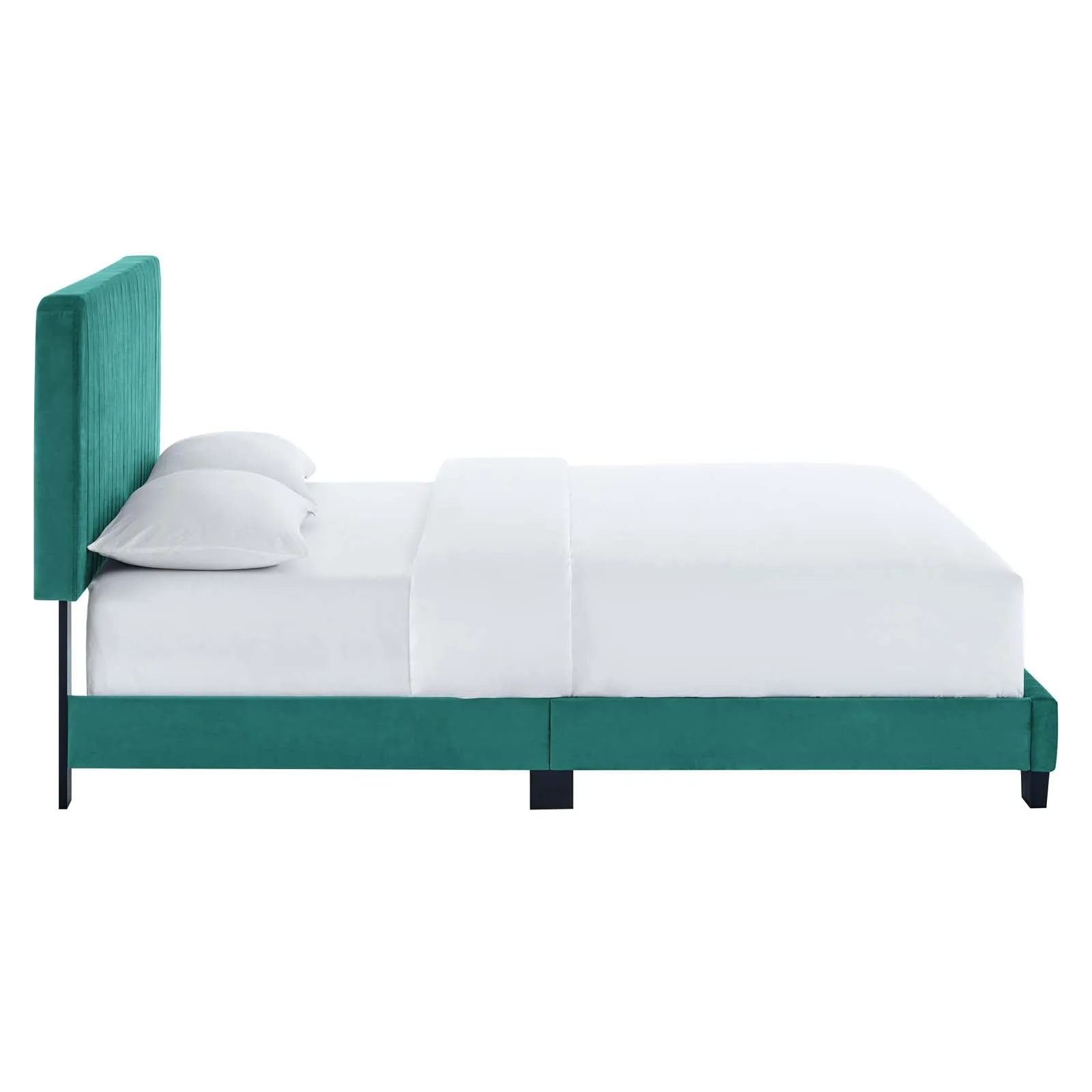 Celine Channel Tufted Performance Velvet Platform Bed