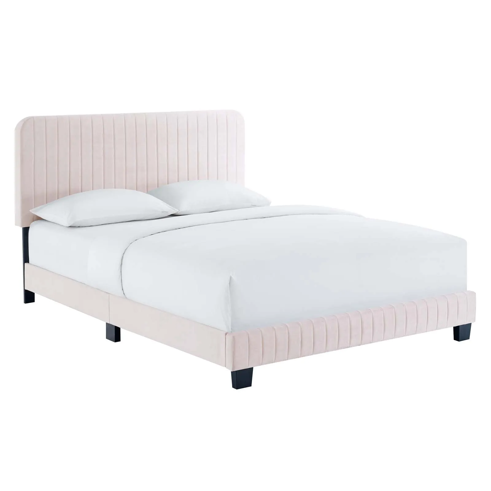 Celine Channel Tufted Performance Velvet Platform Bed