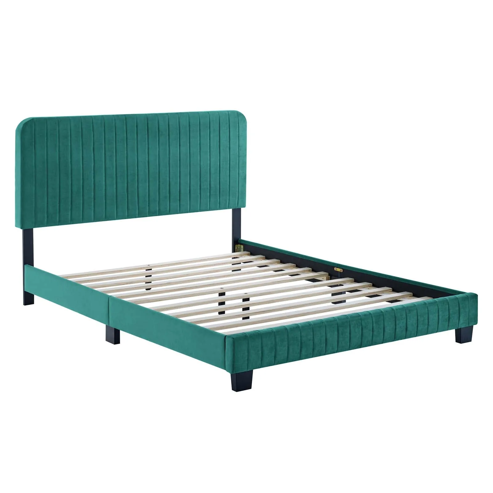 Celine Channel Tufted Performance Velvet Platform Bed