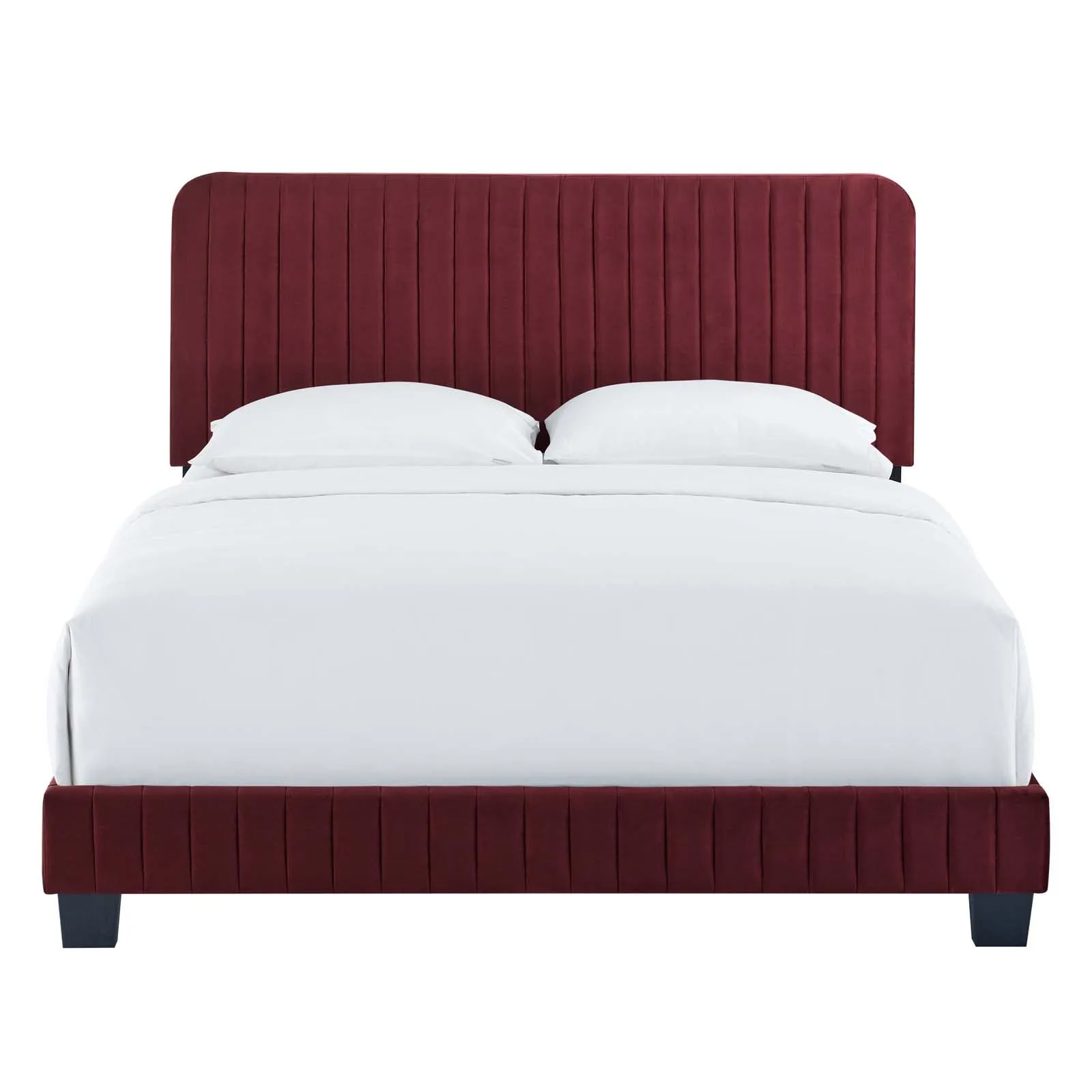 Celine Channel Tufted Performance Velvet Platform Bed