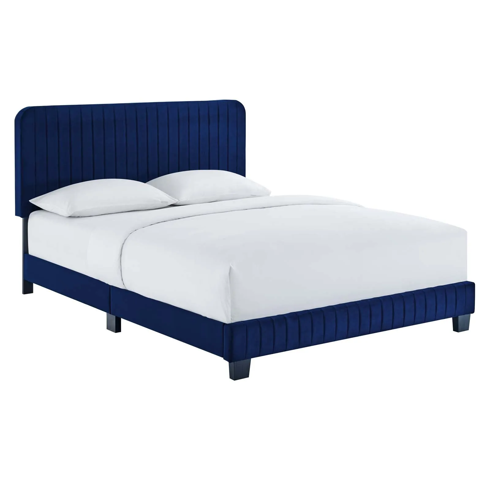 Celine Channel Tufted Performance Velvet Platform Bed