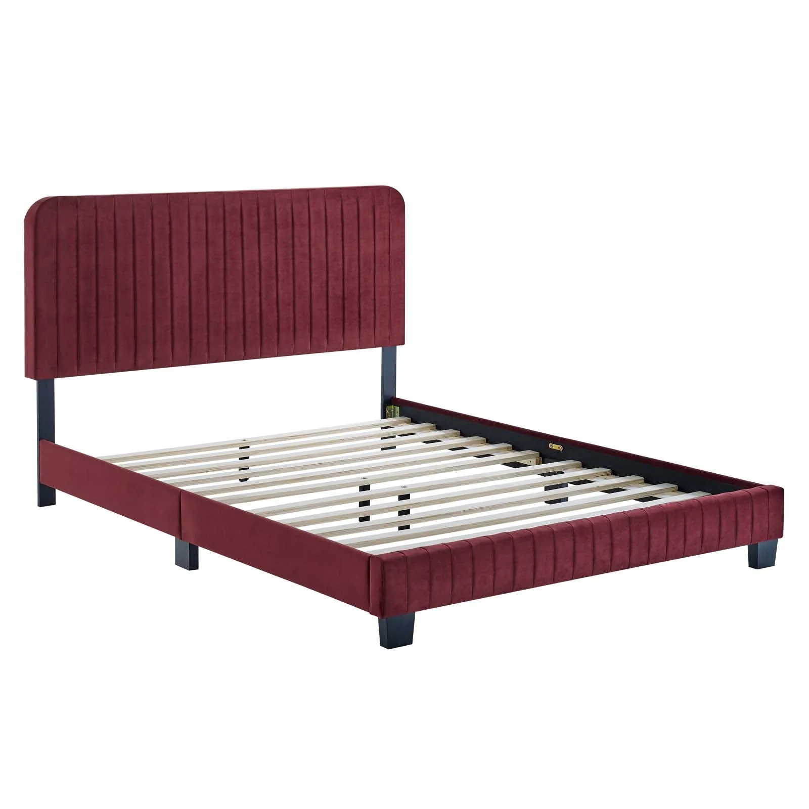 Celine Channel Tufted Performance Velvet Platform Bed