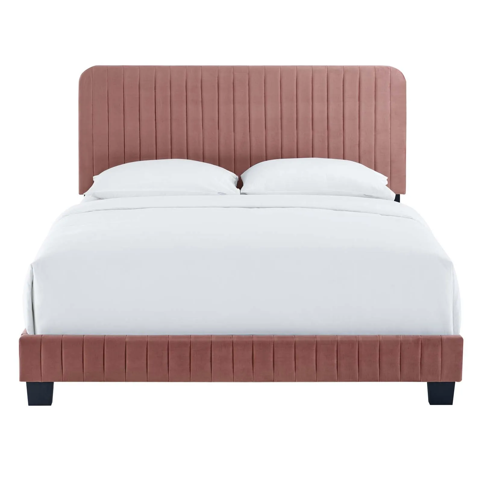 Celine Channel Tufted Performance Velvet Platform Bed