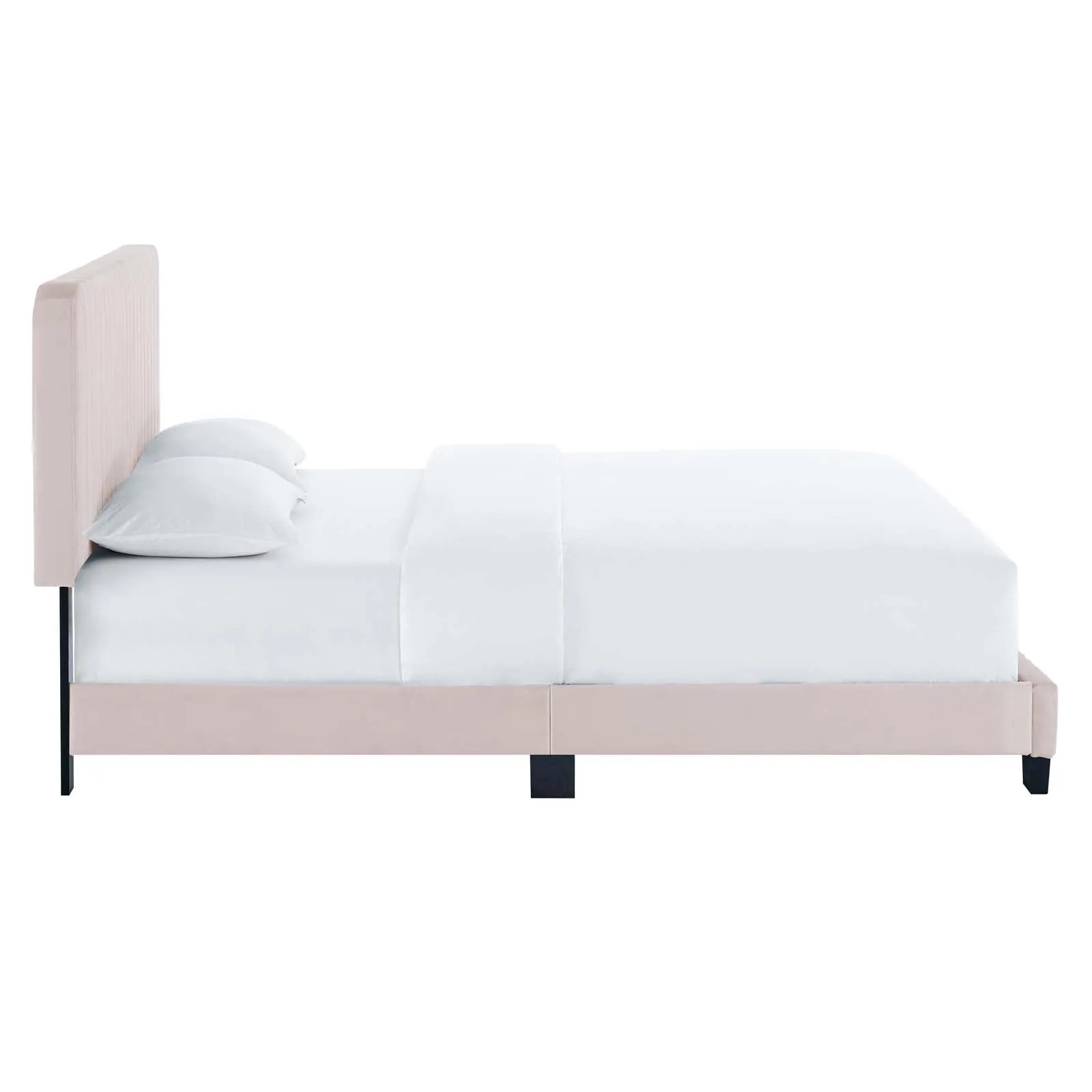 Celine Channel Tufted Performance Velvet Platform Bed