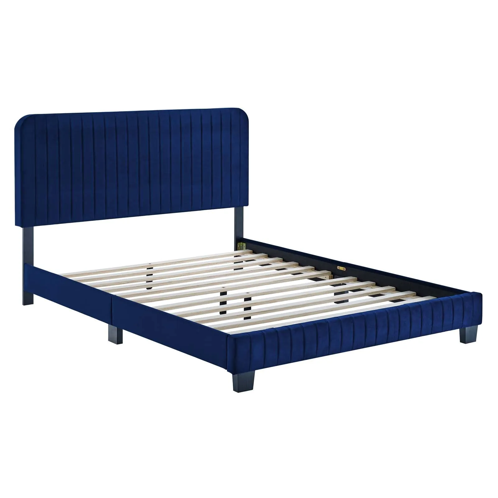 Celine Channel Tufted Performance Velvet Platform Bed