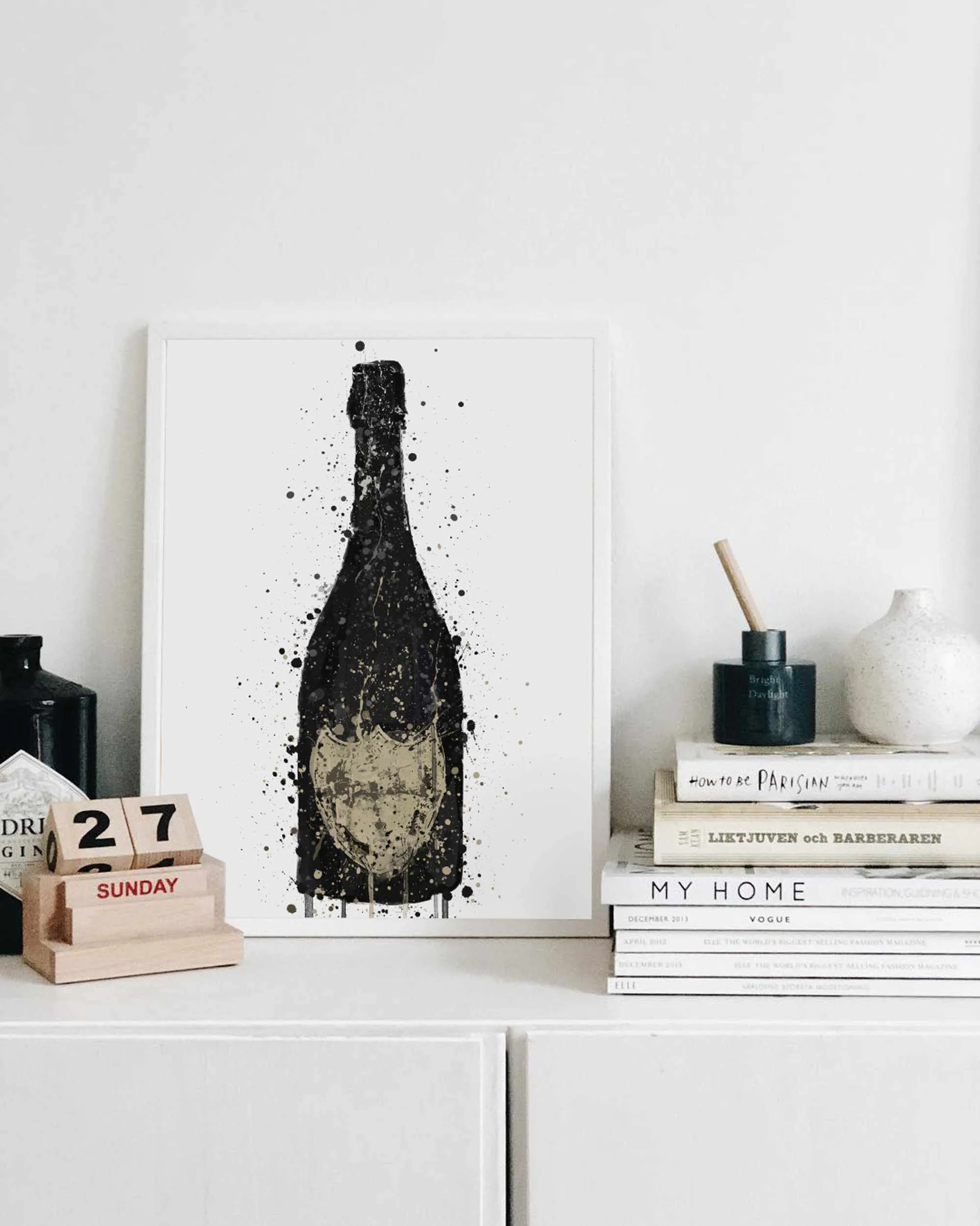 Champagne Bottle Wall Art Print 'Vanta'