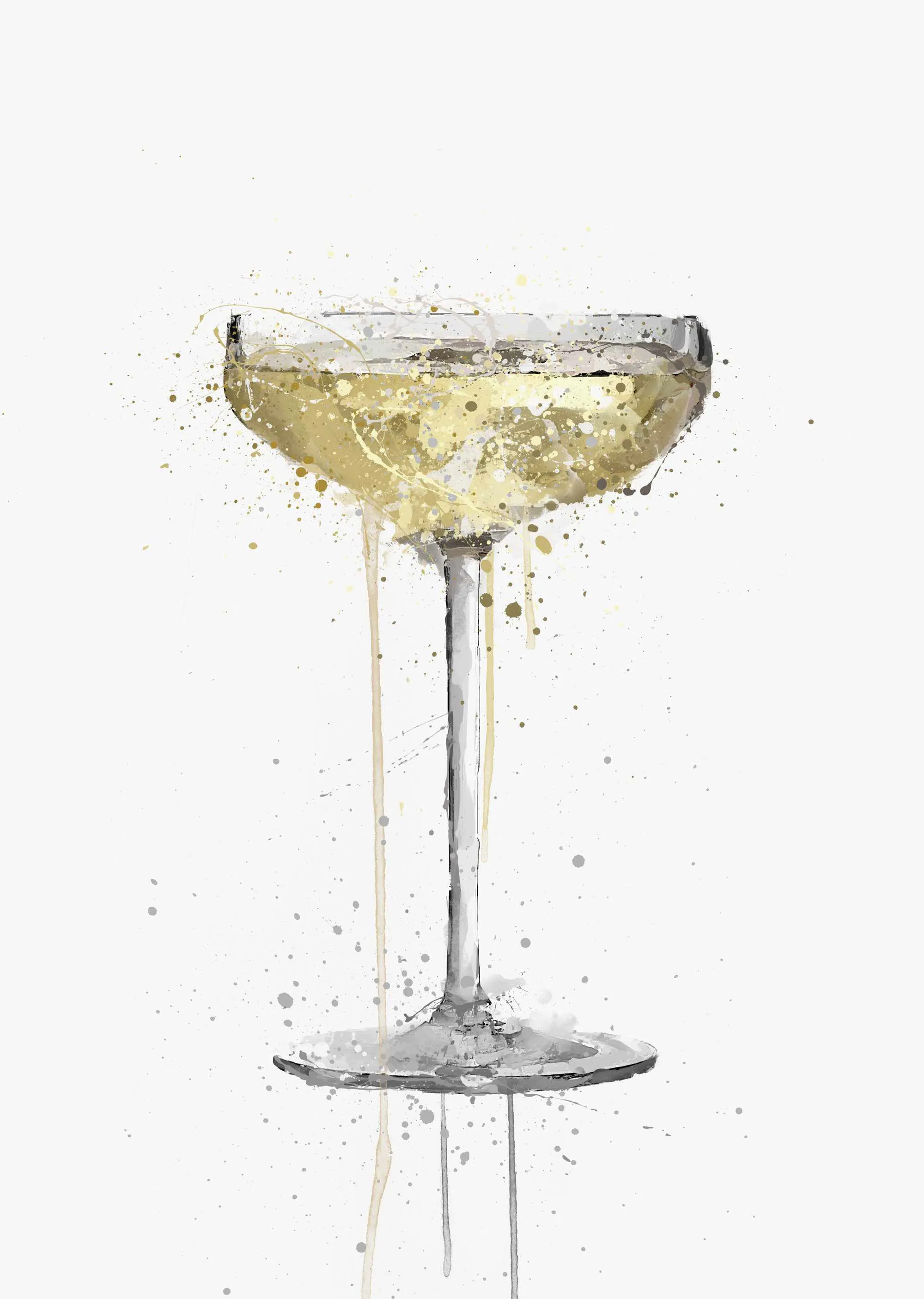 Champagne Coupe Cocktail Wall Art Print