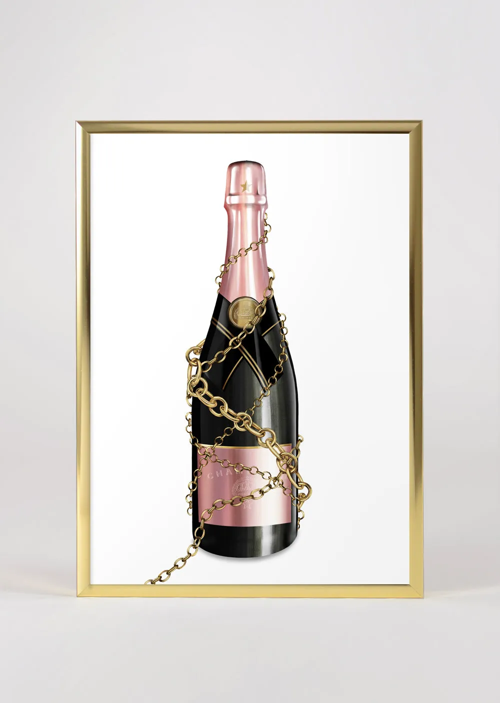 Champagne Wall Art Print 'Baroque Bottle 'III'