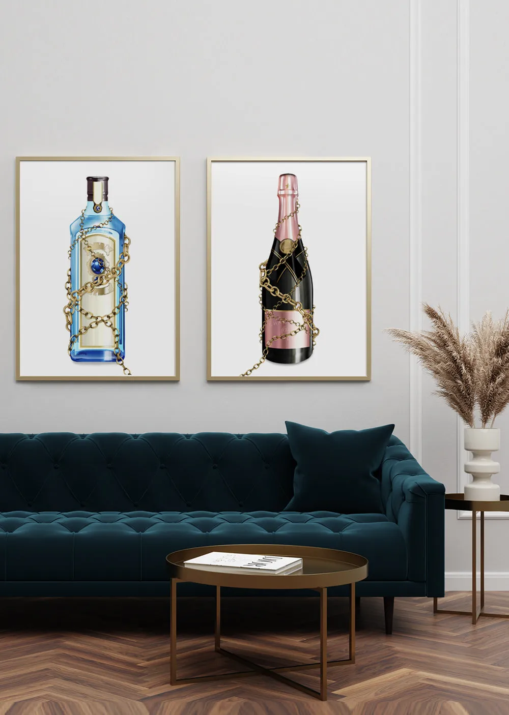 Champagne Wall Art Print 'Baroque Bottle 'III'