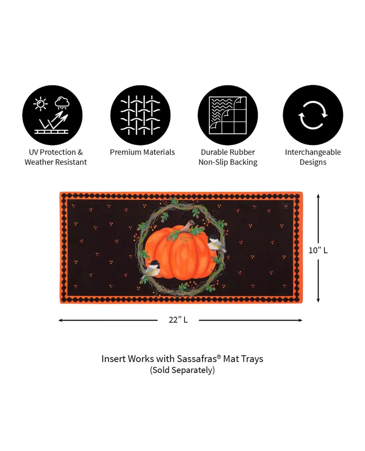 Chickadee And Pumpkin Sassafras Switch Door Mat