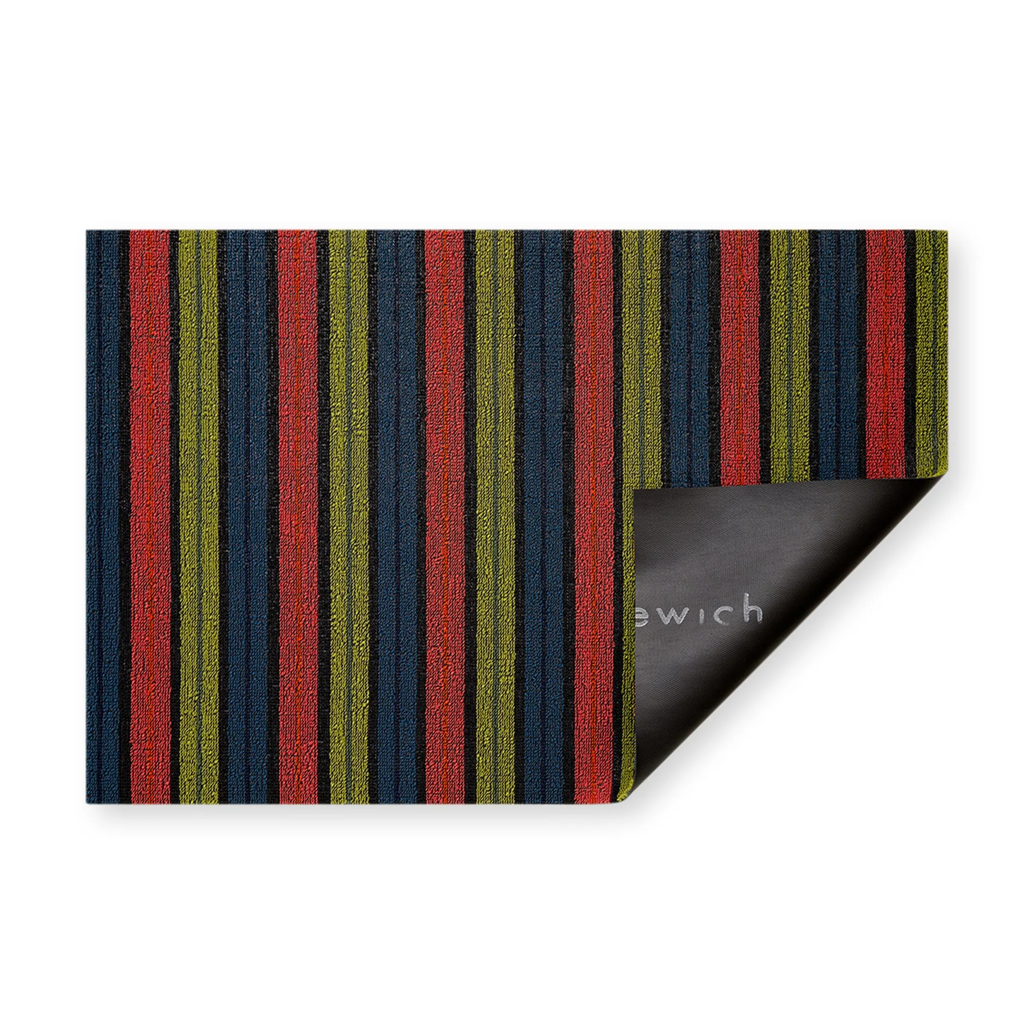 Chilewich Ribbon Stripe Shag Floor Mat - Limelight