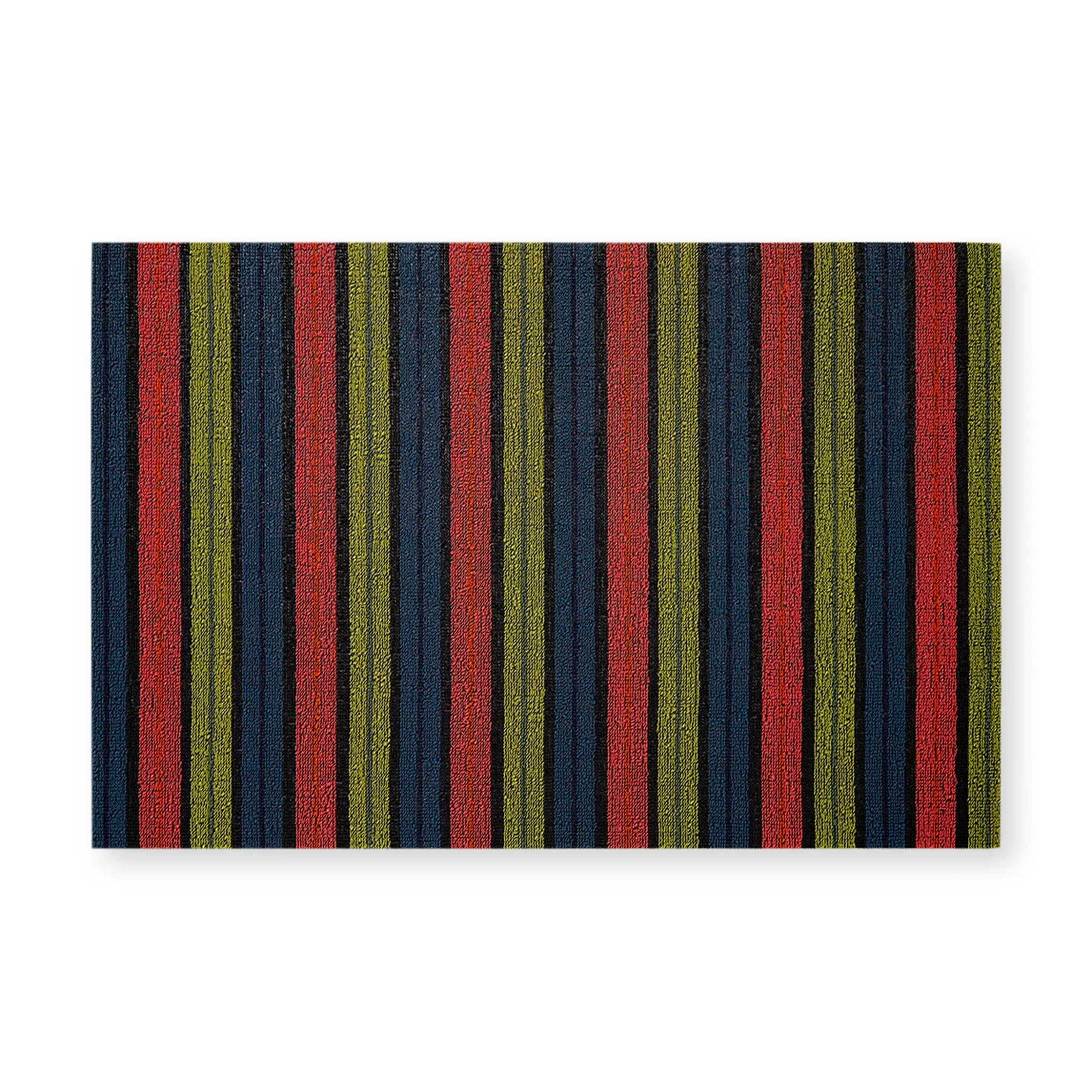 Chilewich Ribbon Stripe Shag Floor Mat - Limelight