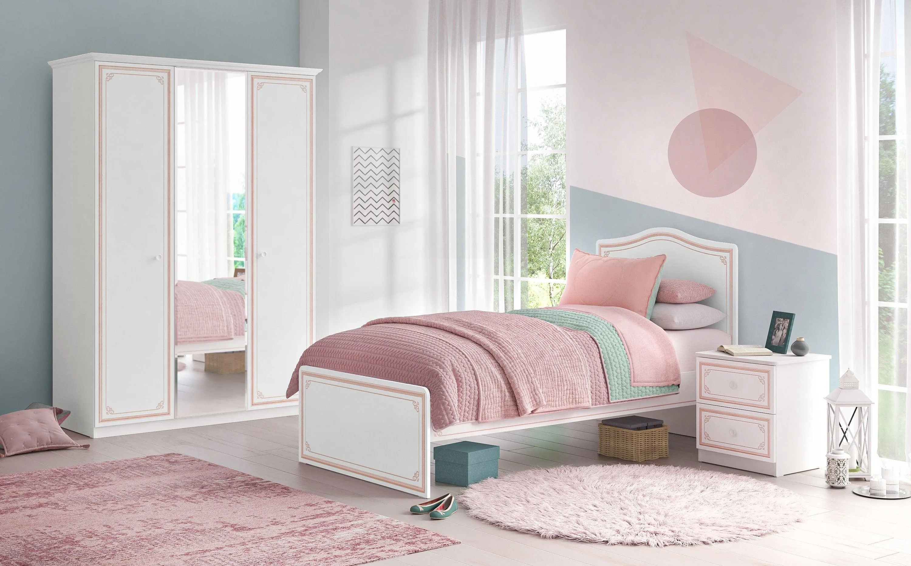 Cilek Selena Pink Bed (100X200 Cm Or 120X200 Cm)