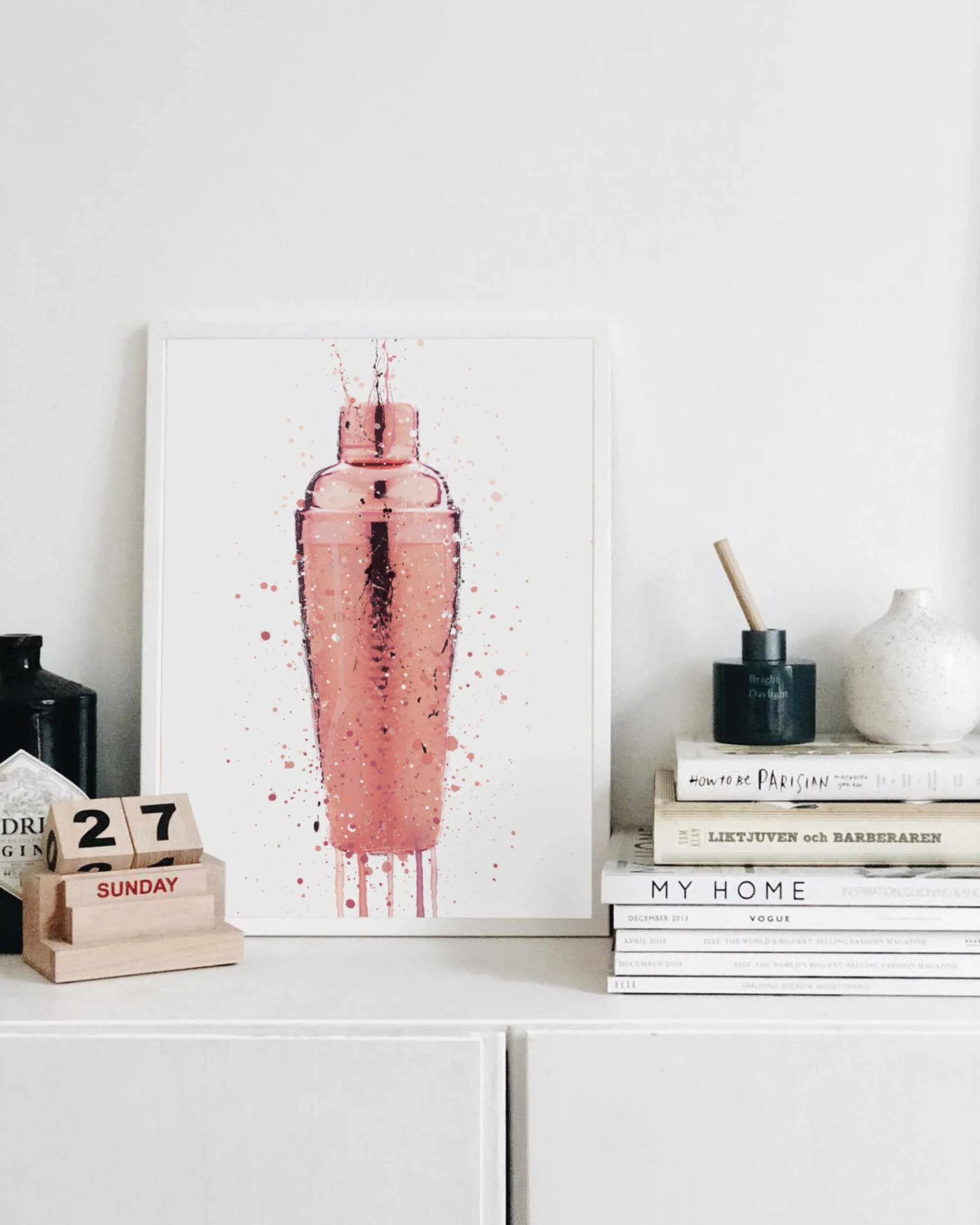 Cocktail Shaker Wall Art Print (Rose Gold)