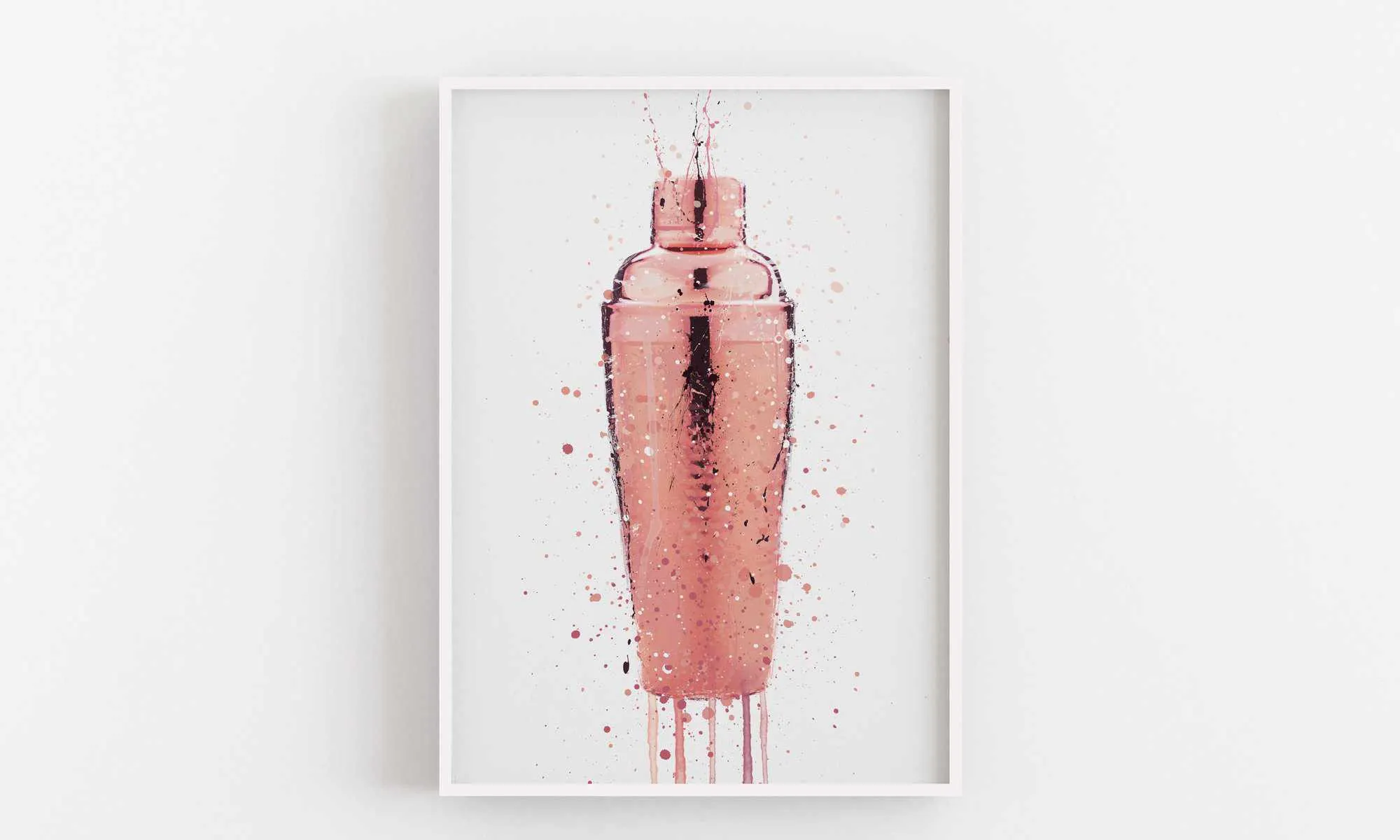 Cocktail Shaker Wall Art Print (Rose Gold)