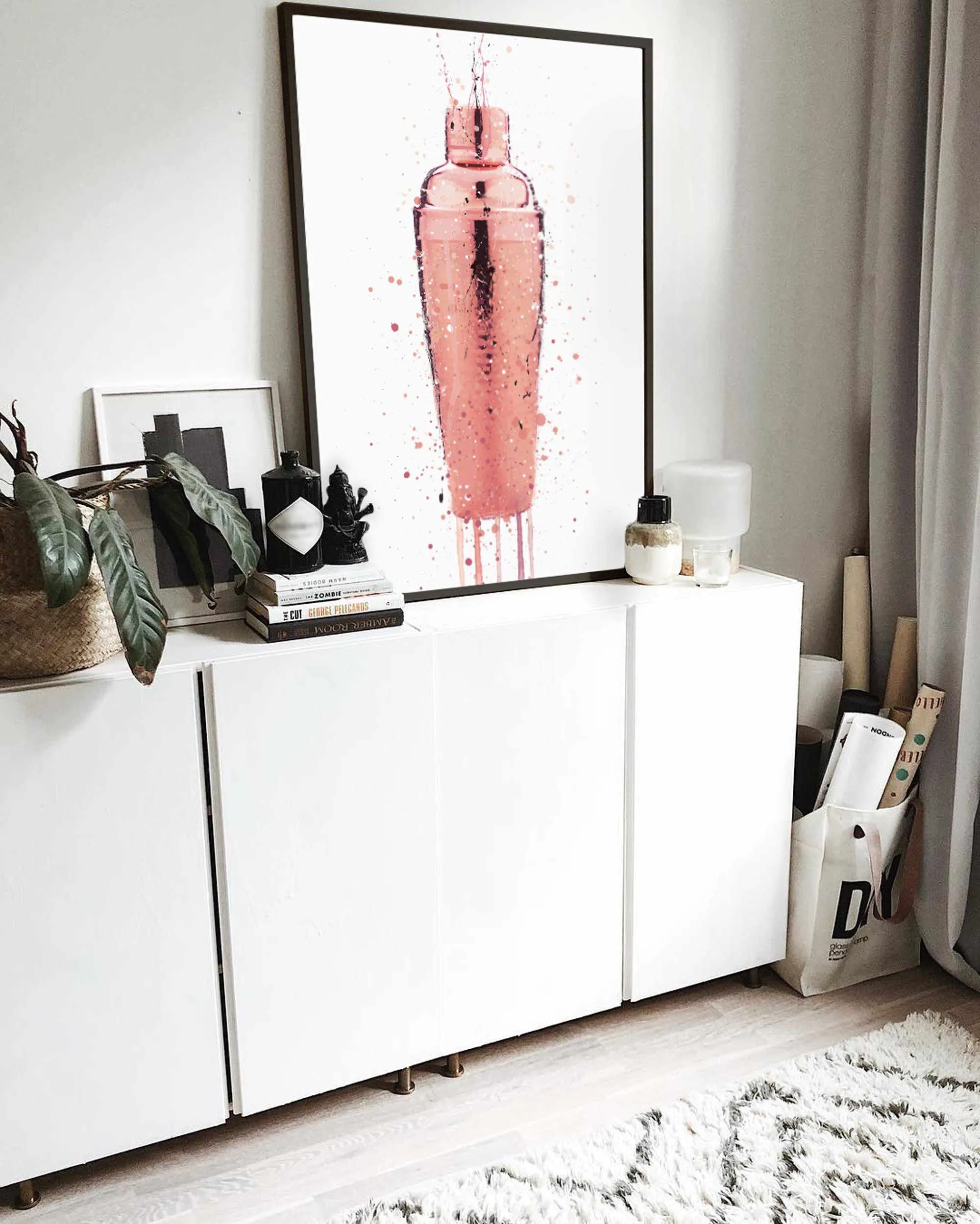 Cocktail Shaker Wall Art Print (Rose Gold)