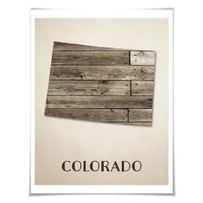 Colorado Map Art Print. 5 Sizes. Travel Poster. Custom State. USA Map. Rustic Art Home Decor.