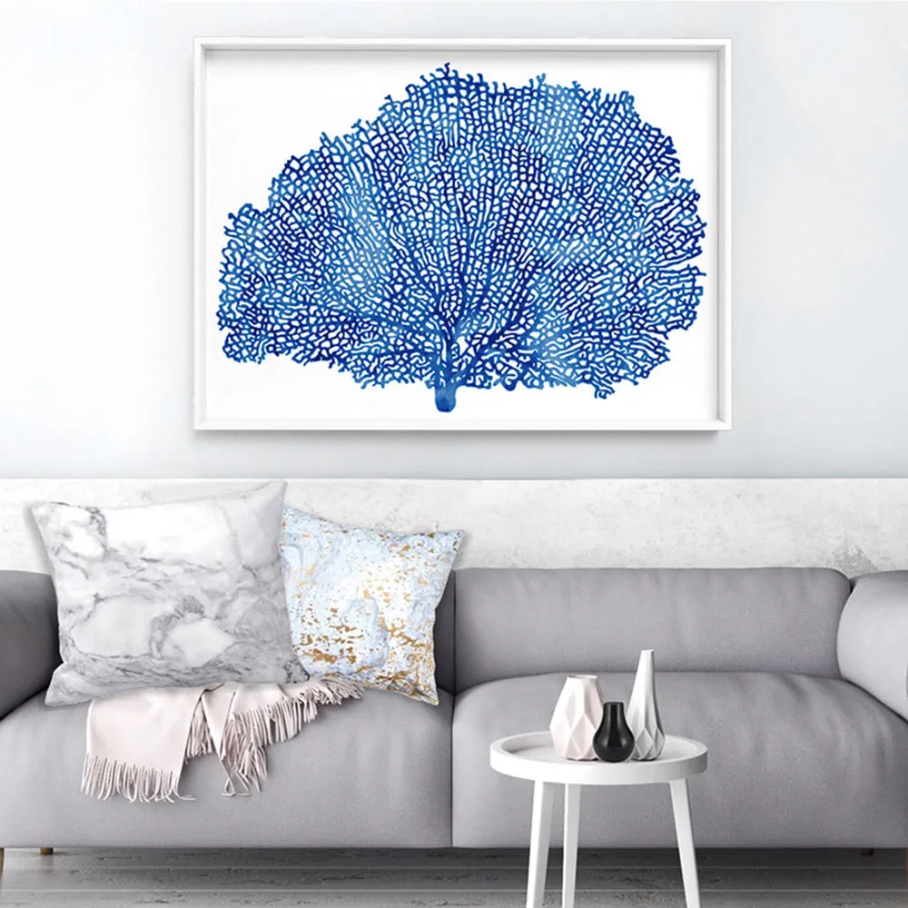 Coral Sea Fan Blue - Art Print