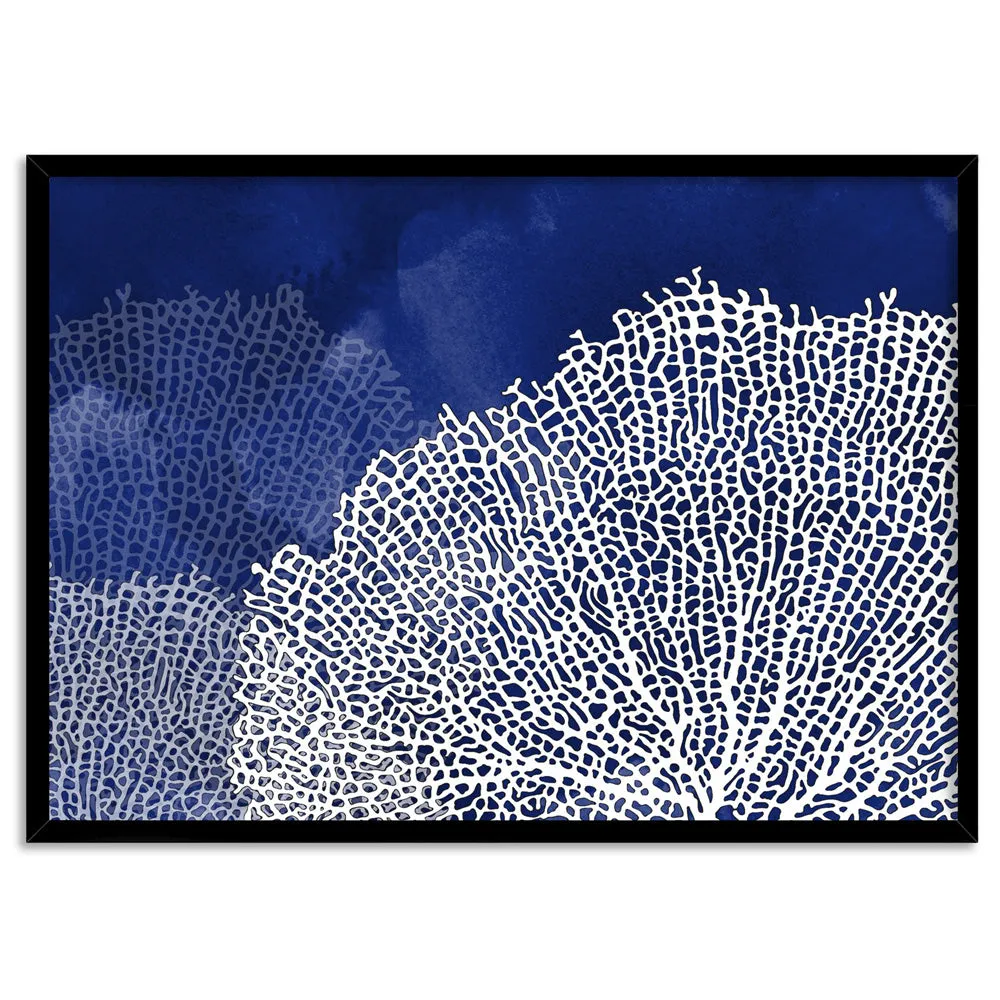 Coral Sea Fans Landscape Blues - Art Print